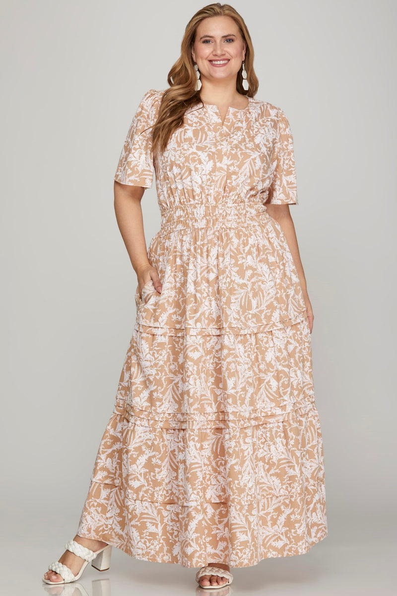 She + Sky Full Size Sleeveless Poplin Woven Midi Dress with Pockets Plus Size main image 1