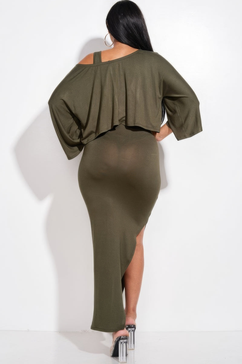 Solid Heavy Rayon Spandex Cape Top And And Leggings 2 Piece Set