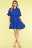 She + Sky Full Size Button Front Frill Tiered Mini Dress Plus Size.
