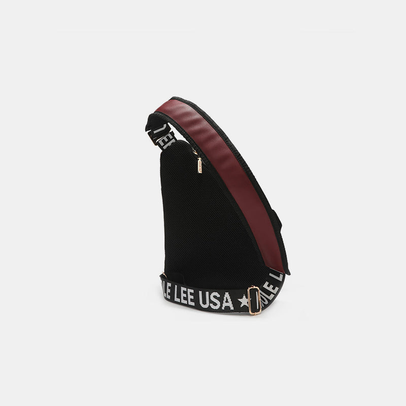 Nicole Lee USA Vegan Leather Leopard & Lip Pattern Crossbody Bag.
