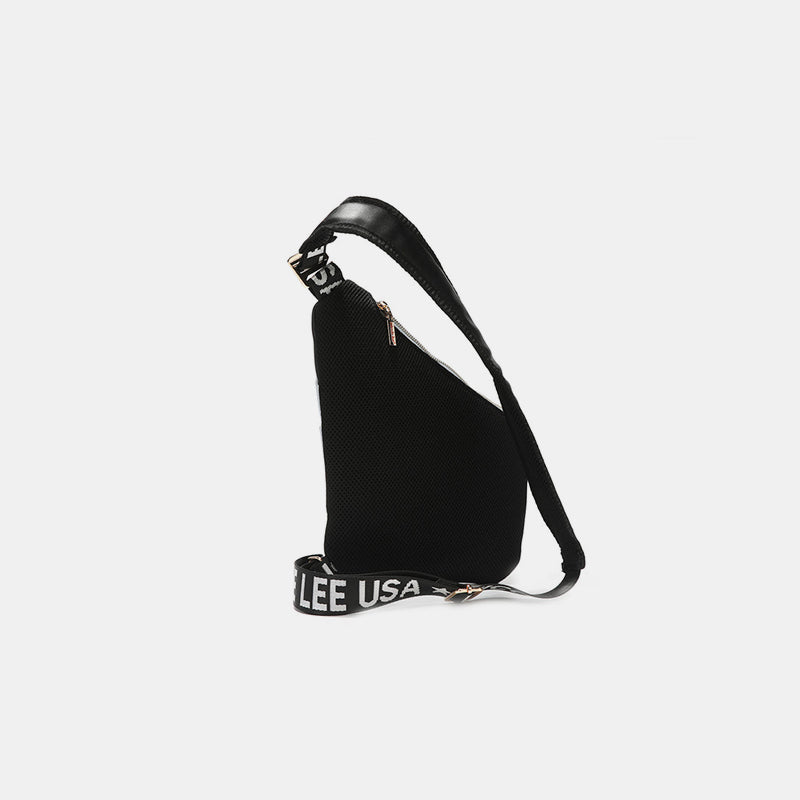 Nicole Lee USA Vegan Leather Leopard & Lip Pattern Crossbody Bag.