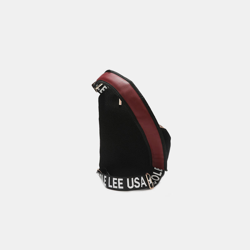 Nicole Lee USA Vegan Leather Leopard & Lip Pattern Crossbody Bag.