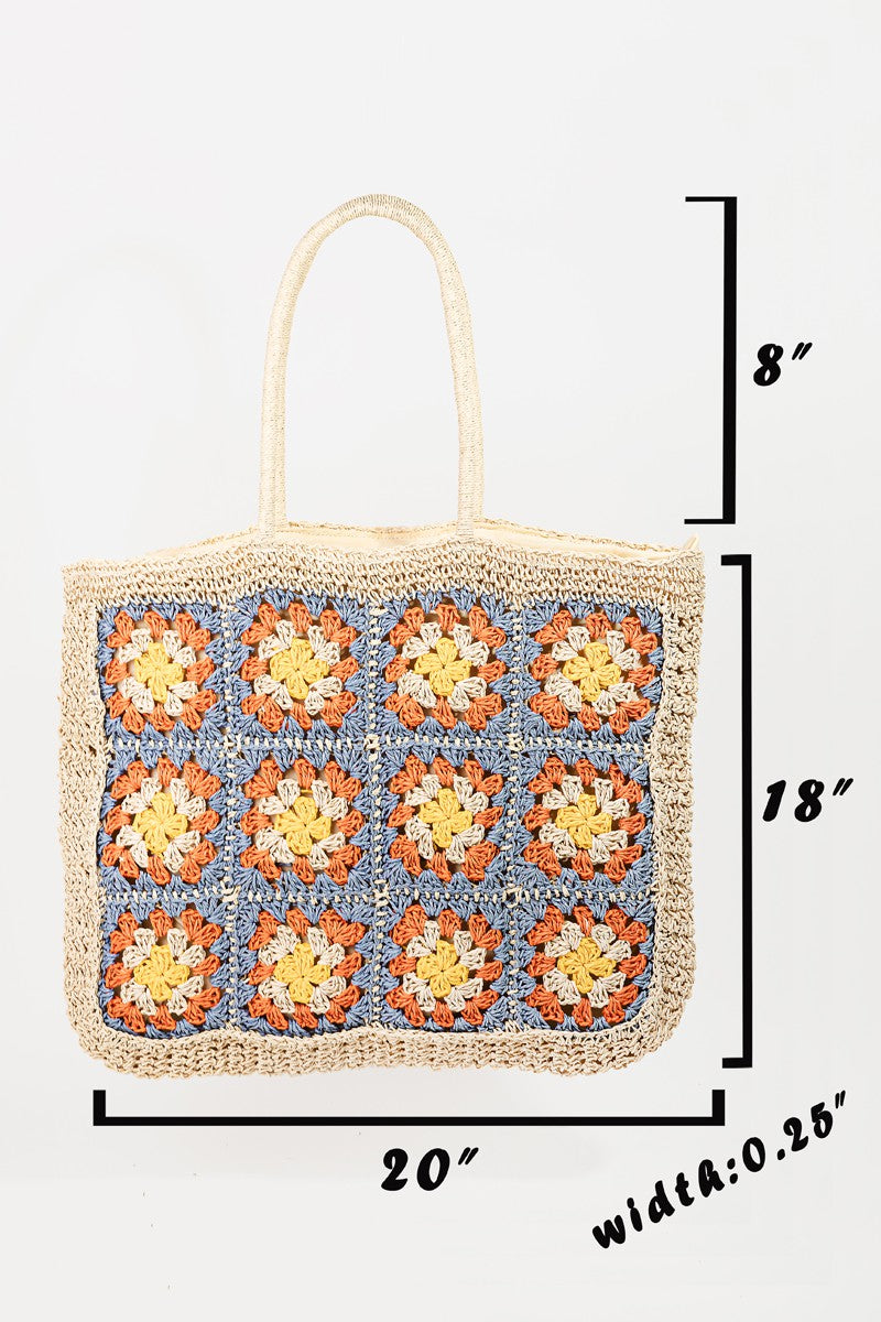 Fame Flower Braided Tote Bag.