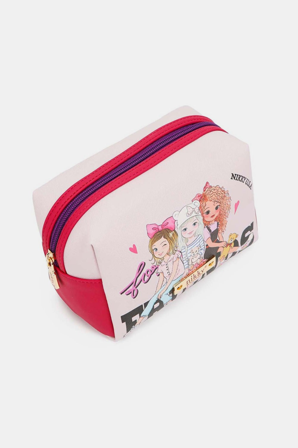 Nicole Lee USA Printed Extra Large Cosmetic Pouch.
