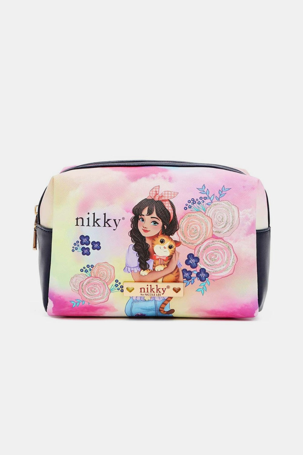Nicole Lee USA Printed Extra Large Cosmetic Pouch.