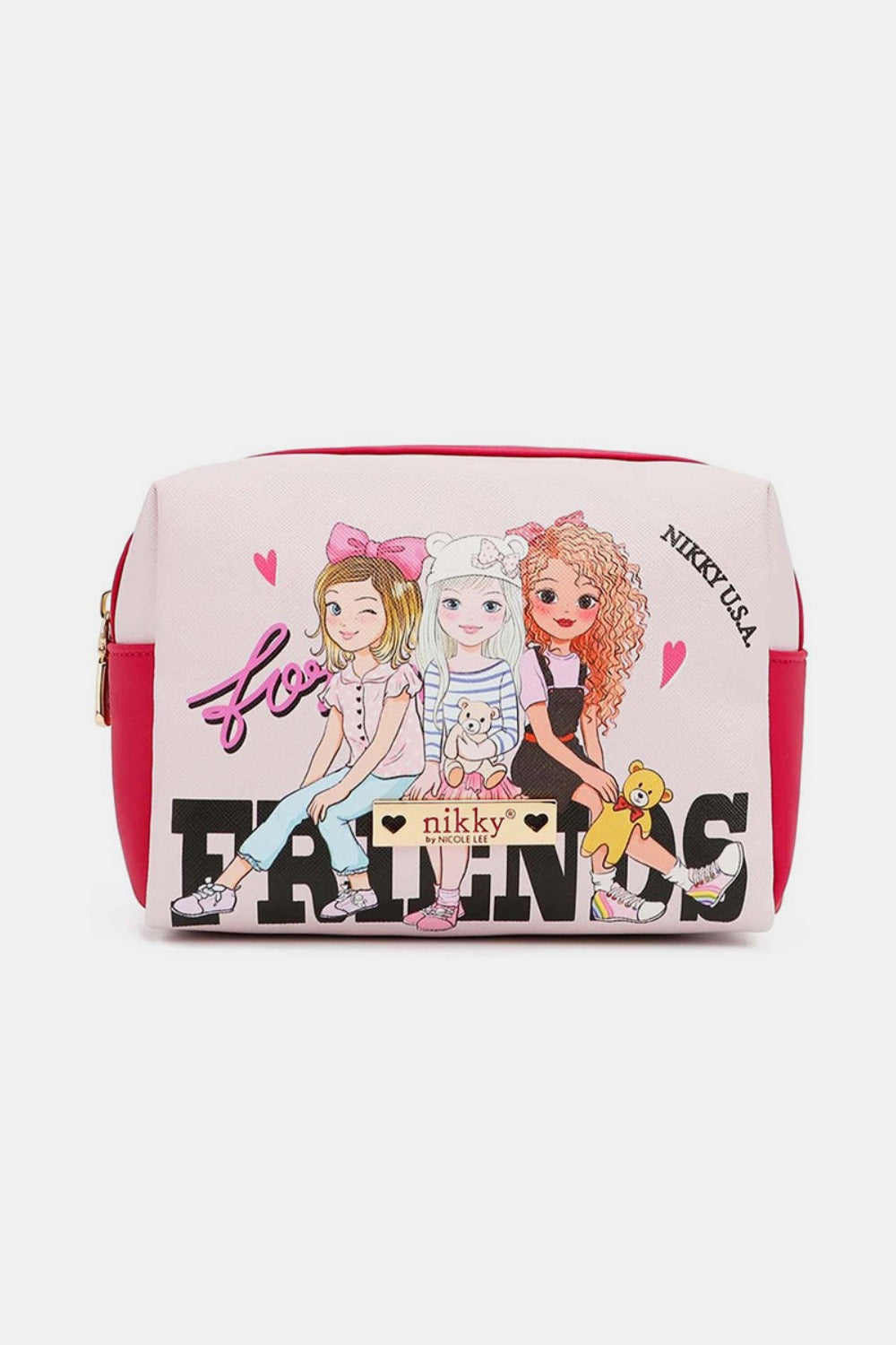 Nicole Lee USA Printed Extra Large Cosmetic Pouch.