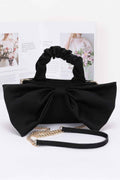 Nylon Handle Bag With Bow Front Clutch