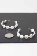 Modern Pearl Beaded Hoop Earrings