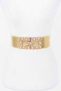Pearl Metal Buckle Elastic Belt