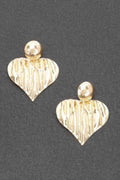 Gold Metal Heart Earring