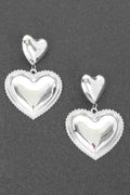 Silver Metal Heart Earring
