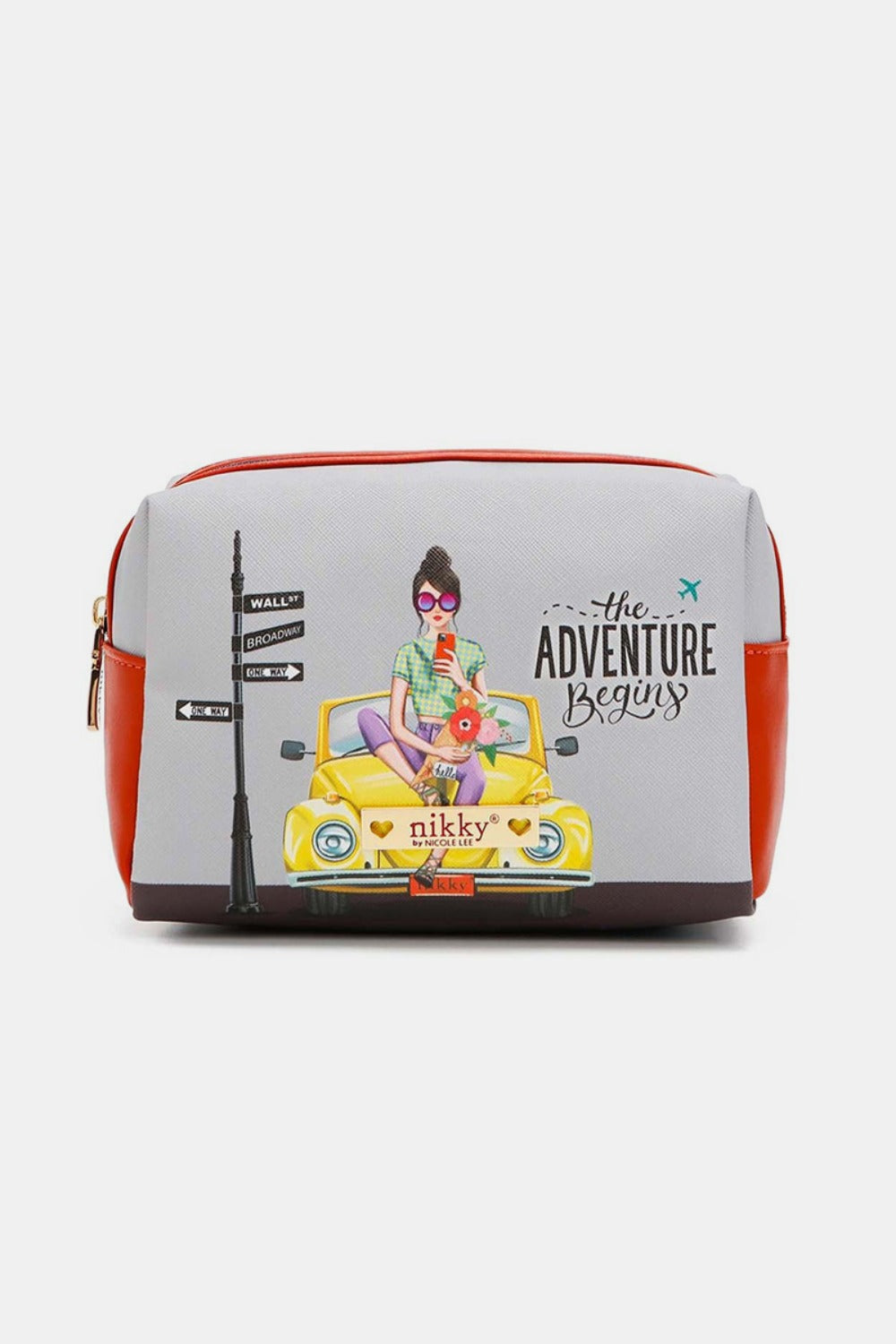Nicole Lee USA Printed Extra Large Cosmetic Pouch.