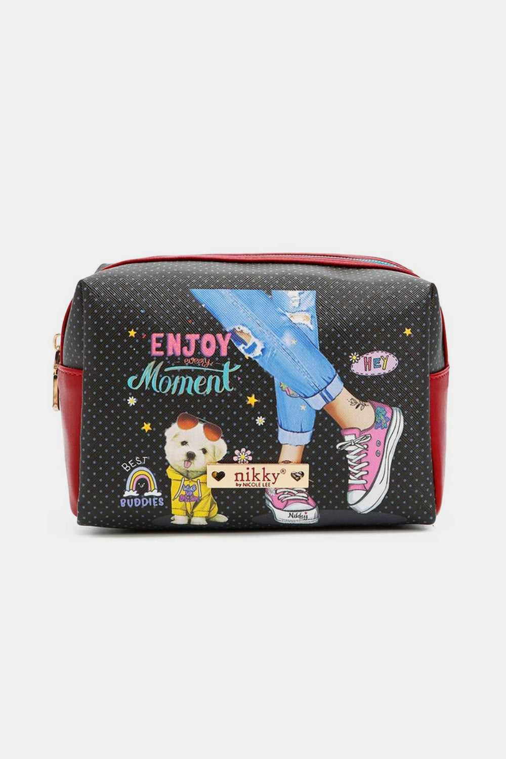 Nicole Lee USA Printed Extra Large Cosmetic Pouch.